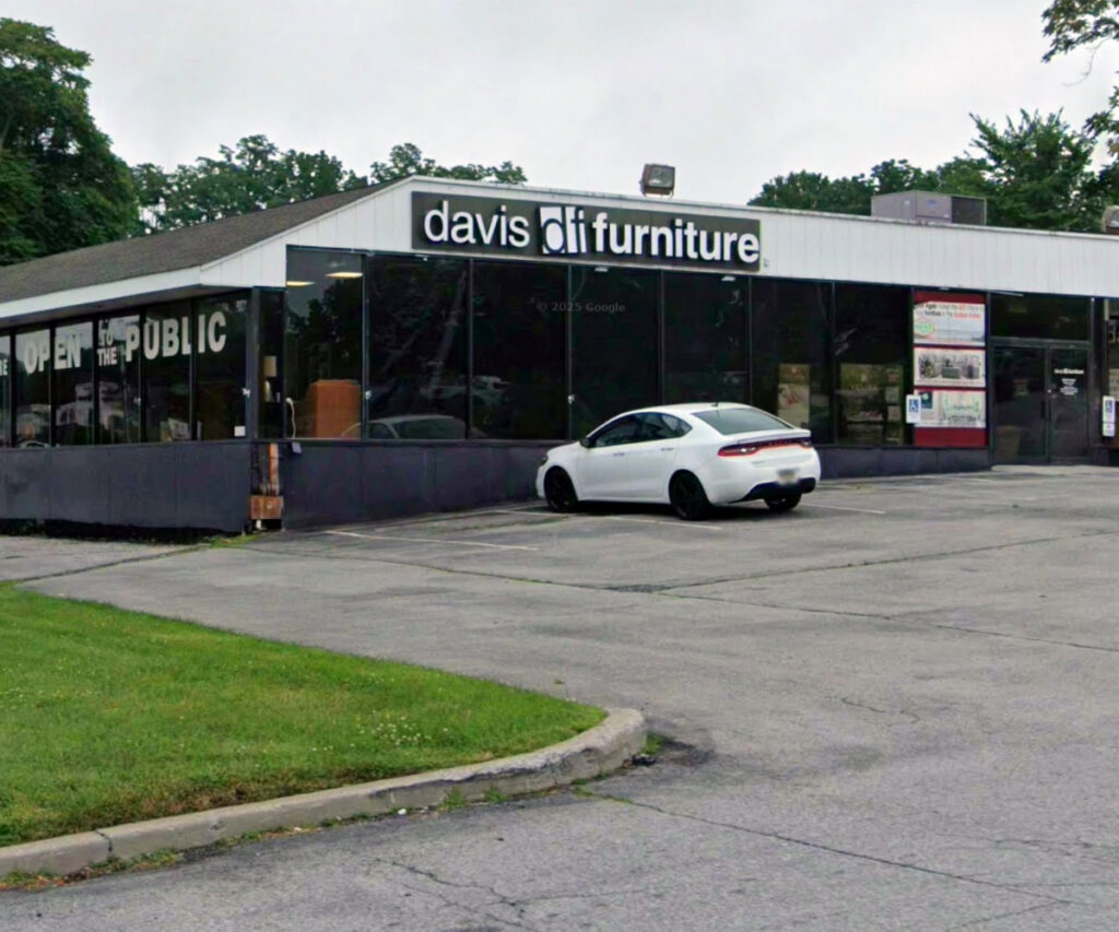Davis D&I Furniture storefront with large glass windows