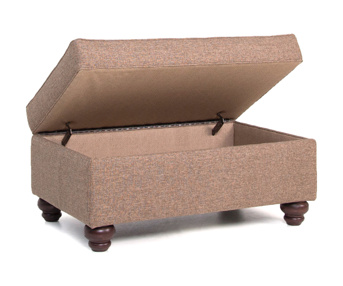 900 Storage Ottoman with Turned Leg | Saugerties Furniture