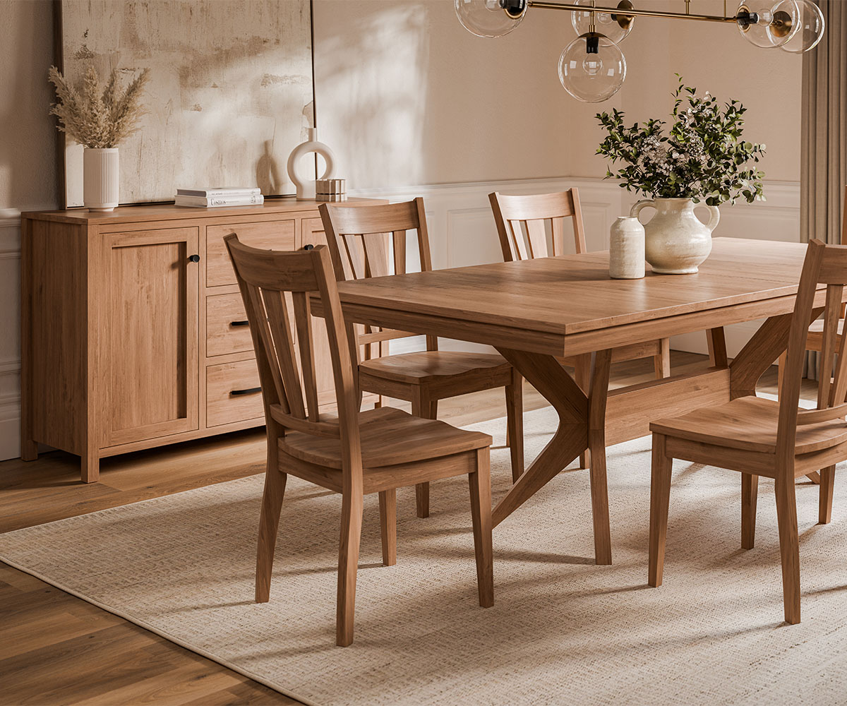 Anders Dining Collection in brown maple